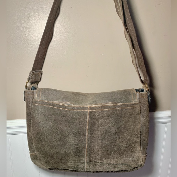 David King Distressed Leather Brown Large Full Flap Messenger Bag - Picture 6 of 10